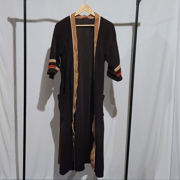 Men's robe Marvello retro bath robe housecoat 70s retro vintage fleece sleepwear - Picture 5 of 13